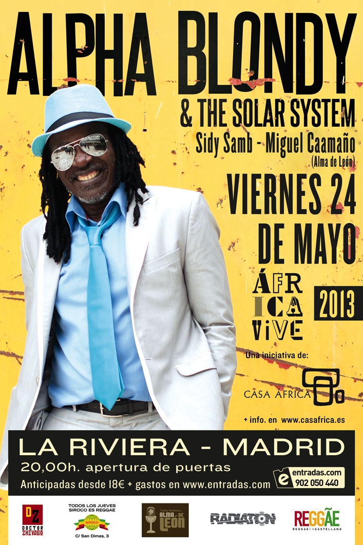 África Vive 2013: Alpha Blondy en Madrid el próximo 24 de mayo