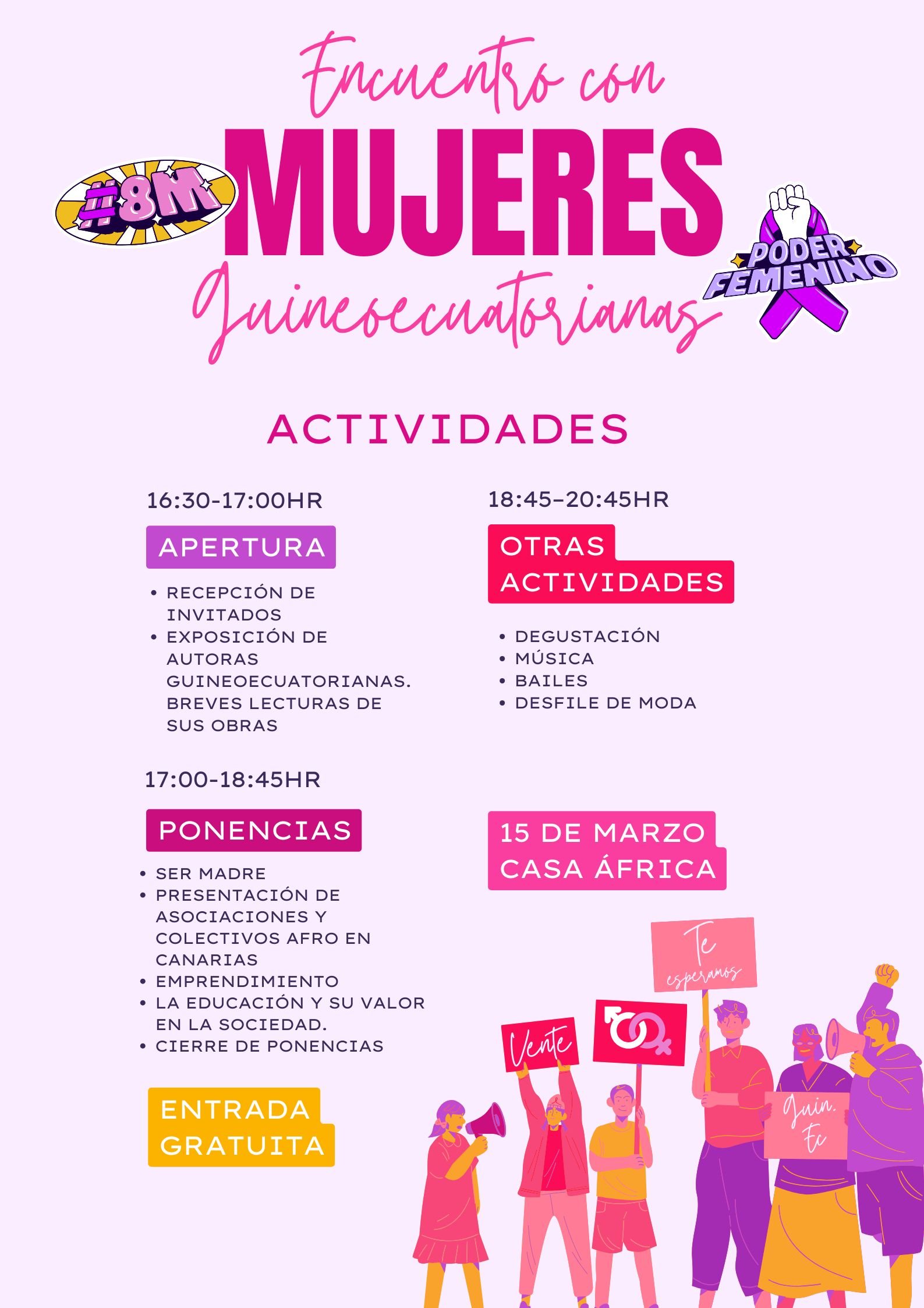 #8M con mujeres guineoecuatorianas