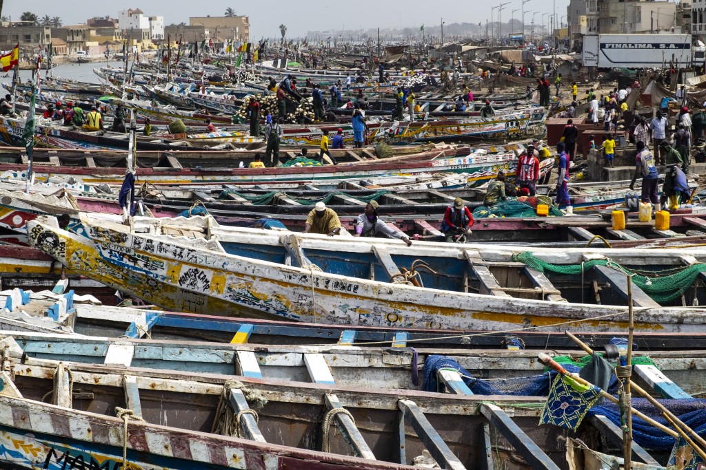 Pescadores en saint louis (senegal)