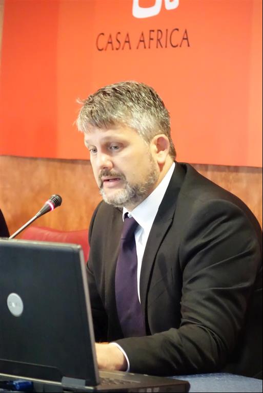7. Imagen de la intervención de Pablo Yuste - Coordinador del Centro de Respuesta Humanitaria de Las Pamas de G.C.-