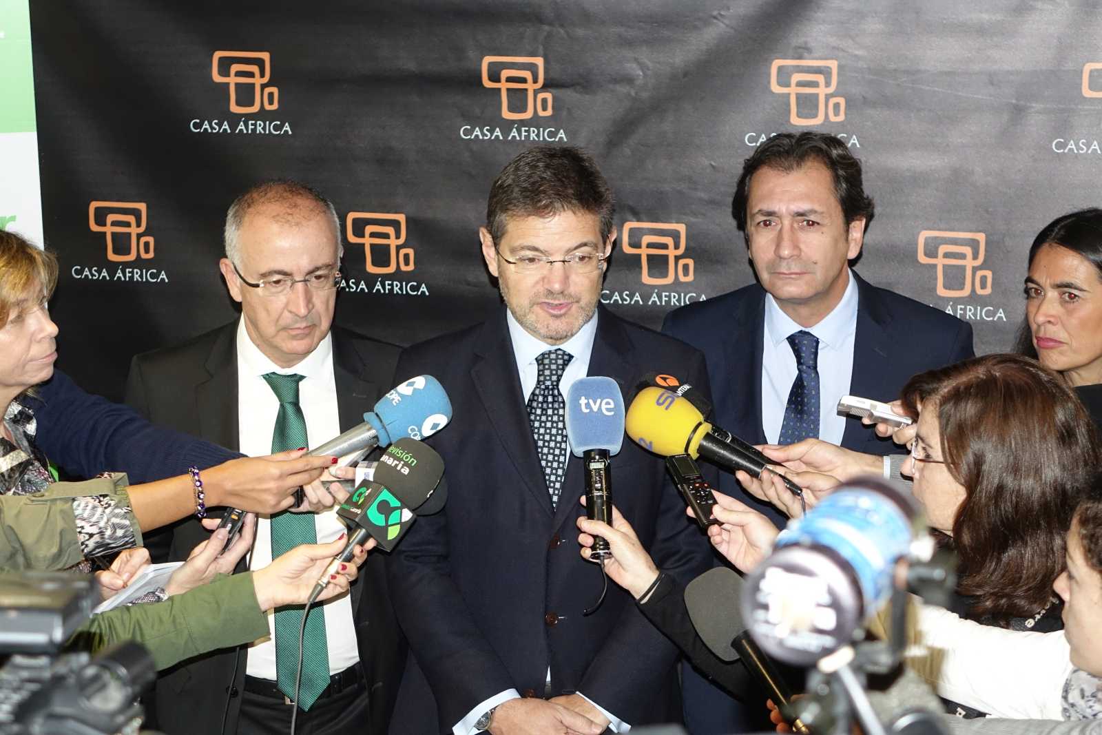 4. Imagen de Rafael Catalá Polo -Ministro de Justicia de España- en la rueda de prensa previa al Seminario Seguridad Jurídica España-Marruecos, en Casa África