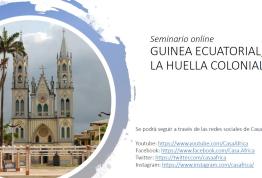 Seminario online: Guinea Ecuatorial, la huella colonial