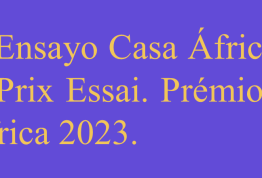 14ª Convocatoria de los Premios de Ensayo Casa África