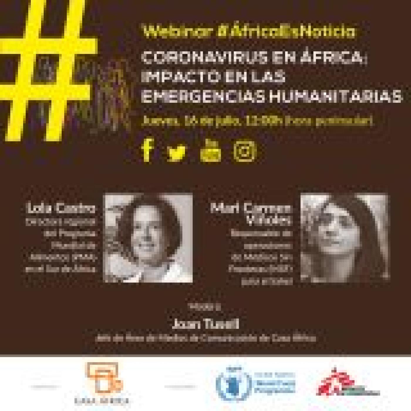 Webinar #AfricaEsNoticia: "Coronavirus en África. Impacto en las emergencias humanitarias"