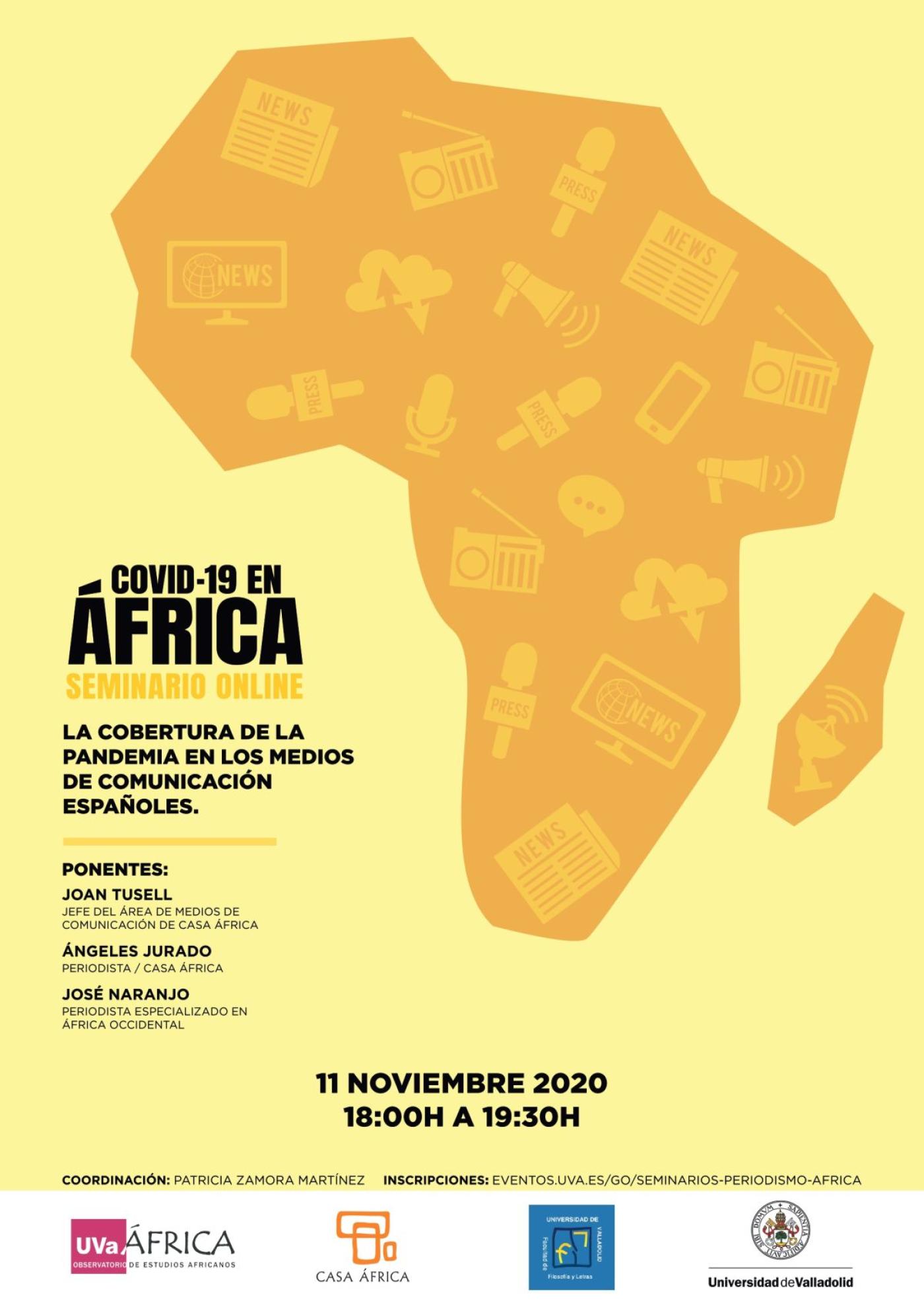 Seminario online. "COVID-19 en África: la cobertura de la pandemia en los medios de comunicación españoles"