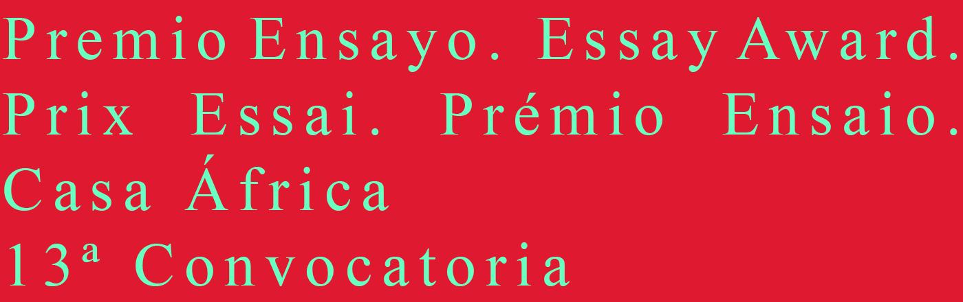 13ª Convocatoria de los Premios de Ensayo Casa África