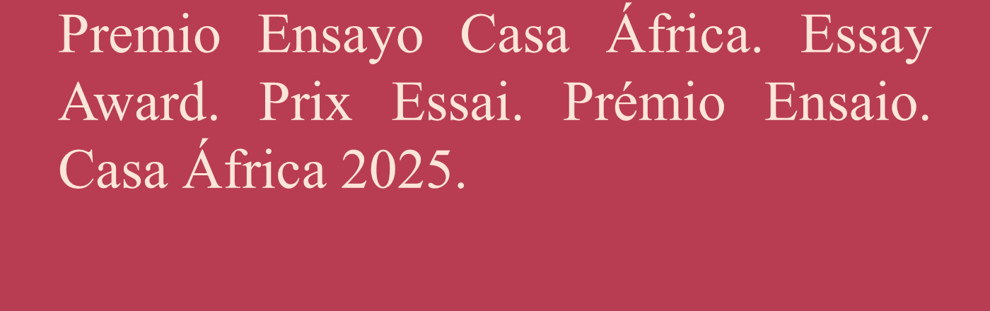 16ª Convocatoria de los Premios de Ensayo Casa África