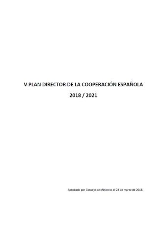 V Plan Director de la Cooperación Española 2018-2021