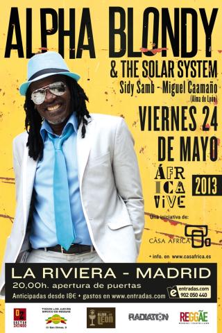 África Vive 2013: Alpha Blondy en Madrid el próximo 24 de mayo