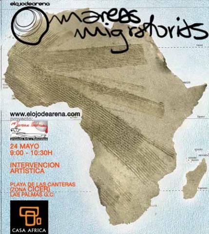 Casa África apoya 'Mareas Migratorias', una intervención artística en Las Canteras en el marco del Día de África