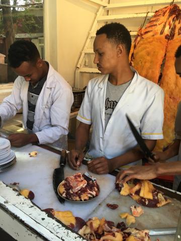 Comida típica, carne de vaca picada