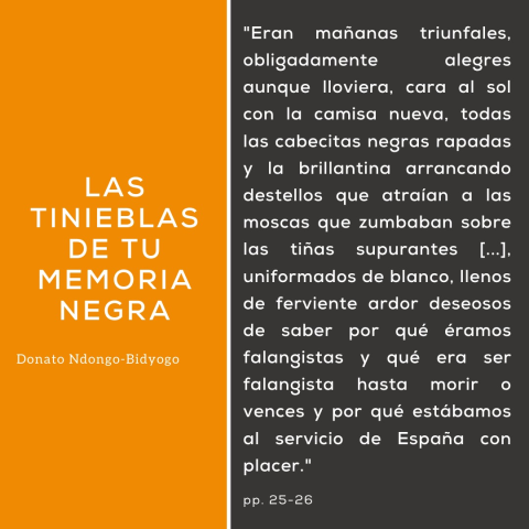 Cita de la obra «Las tinieblas de tu memoria negra»