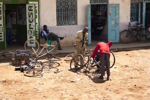 Taller de bicicletas.