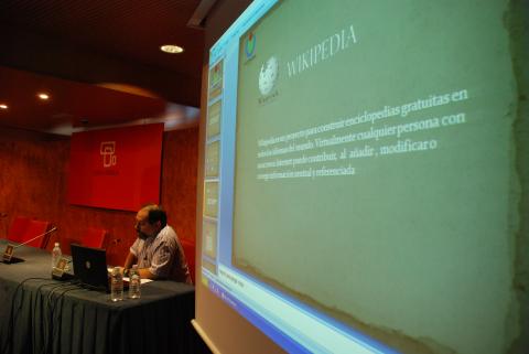 2. Taller Wikiáfrica en el Auditorio Nelson Mandela de Casa África, dirigido por Marcos Tallés -Secretario de Wikimedia en España-