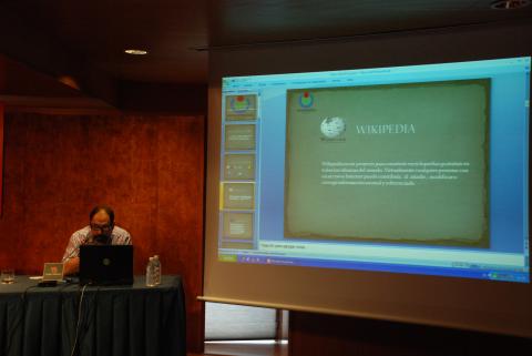 8. Taller Wikiáfrica en el Auditorio Nelson Mandela de Casa África, dirigido por Marcos Tallés -Secretario de Wikimedia en España-