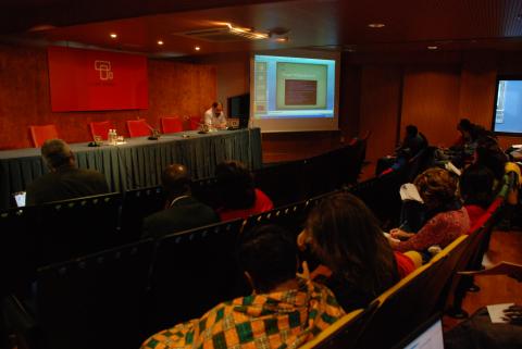 15. Taller Wikiáfrica en el Auditorio Nelson Mandela de Casa África, dirigido por Marcos Tallés -Secretario de Wikimedia en España-
