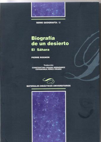 11. Portada del libro Biografía de un desierto. El Sáhara