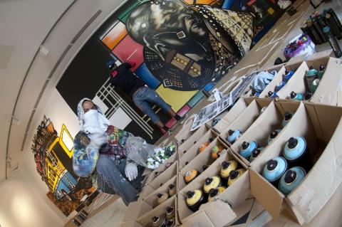 4. Montaje de la exposición Gráffica
