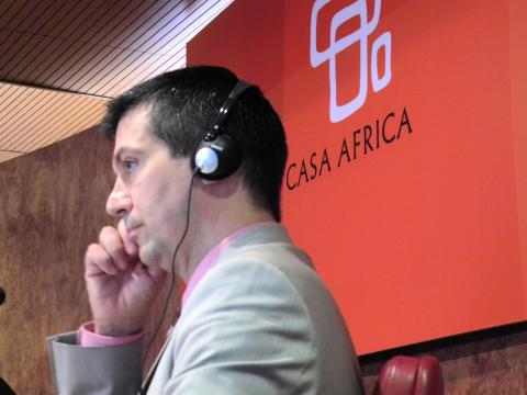 7. Henri-Bernard Solignac-Lecomte, Director de la Unidad para Europa, Oriente Medio y África del Centro de Desarrollo de la OCDE, durante el acto de presentación del informe