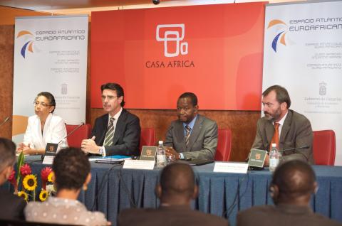 6. Imagen de las conferencias realizadas por la I Reunión del Espacio Atlántico Euroafricano celebrada en Casa África
