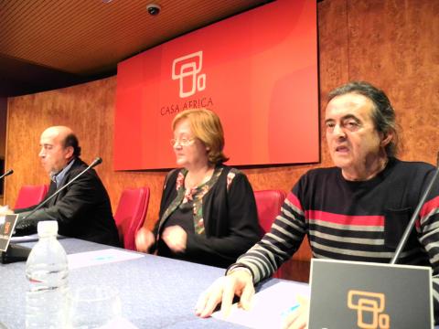 1. De izq. a dere.: José Luis Márquez -Gerente de Casa África-, Marilena Navarro -cofundadora de la Fundación Campaner-, y Pep Campaner -Cofundador de la Fundación Campaner-