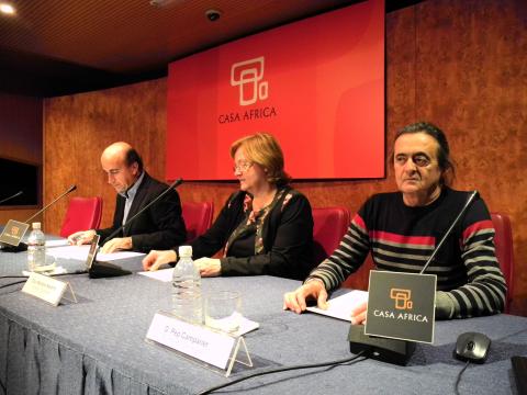 2. De izq. a dere.: José Luis Márquez -Gerente de Casa África-, Marilena Navarro -cofundadora de la Fundación Campaner-, y Pep Campaner -Cofundador de la Fundación Campaner-