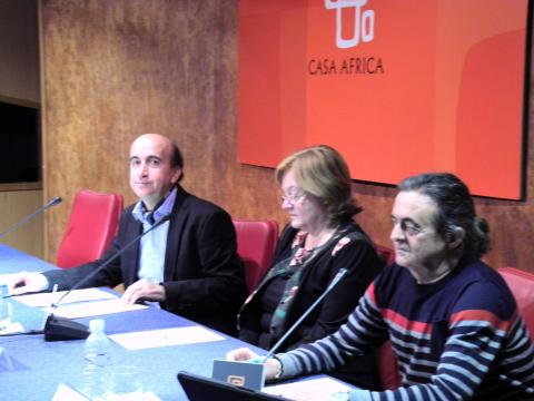3. De izq. a dere.: José Luis Márquez -Gerente de Casa África-, Marilena Navarro -cofundadora de la Fundación Campaner-, y Pep Campaner -Cofundador de la Fundación Campaner-