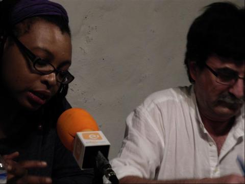 5. Imagen de Leonora Miano en el programa Letras Africanas en el Festival de Teatro Tres Continentes, con Antonio Lozano, escritor y traductor