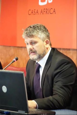 7. Imagen de la intervención de Pablo Yuste - Coordinador del Centro de Respuesta Humanitaria de Las Pamas de G.C.-