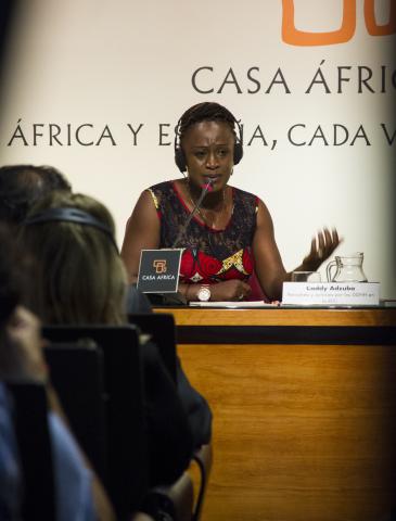 - Imagen de Caddy Adzuba  en la actividad en Casa África, 2015
