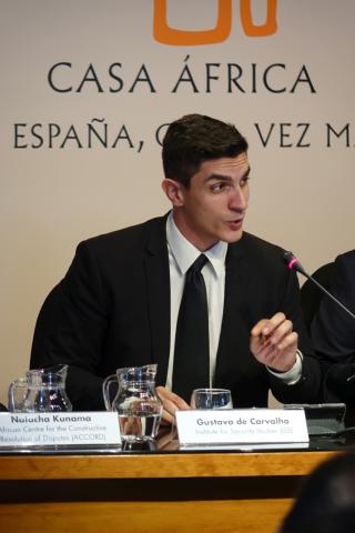 14. Imagen de Gustavo de Carvalho, Investigador Senior del Institute for Security Studies (ISS), en el desarrollo del Panel 1: La (in)seguridad en África hoy
