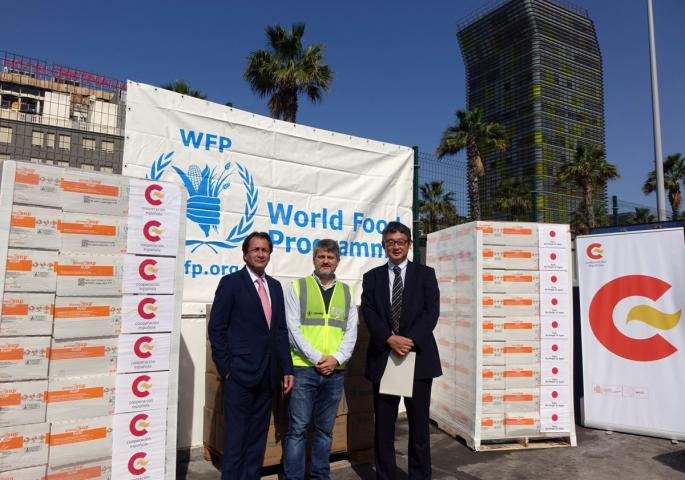 El PMA realiza desde Gran Canaria un envío de alimentos a Mauritania financiado por España y Japón El PMA realiza desde Gran Canaria un envío de alimentos a Mauritania financiado por España y Japón
