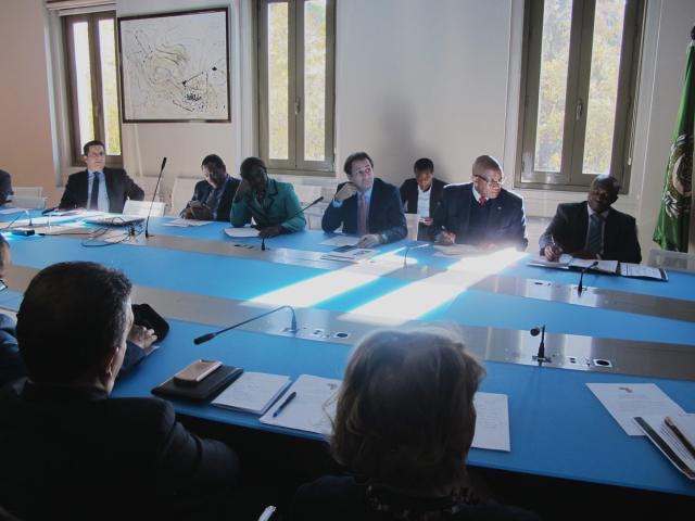 Luis Padrón, en la reunión del Grupo de Embajadores Africanos en Madrid