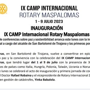 Convocatoria de prensa Camp Rotary Maspalomas 2023