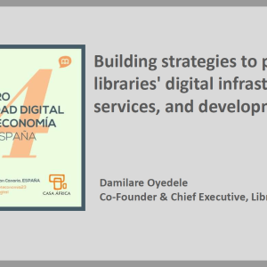 Presentación de Damilare Oyedele en el 14º Encuentro de Sociedad Digital y Biblioteconomía