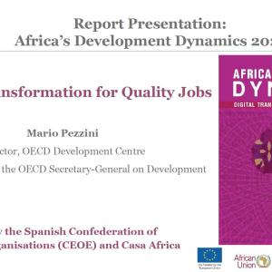 Mario Pezzini. Presentación del informe «Africa's Development Dynamics 2021»
