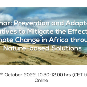Schedule for the webinar about initiatives to mitigate the effects of climate change in Africa through Nature-based Solutions (NbS)