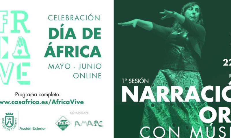 Cuentos africanos con Ana Griott y música de Khali Thioune. Narración oral en línea.