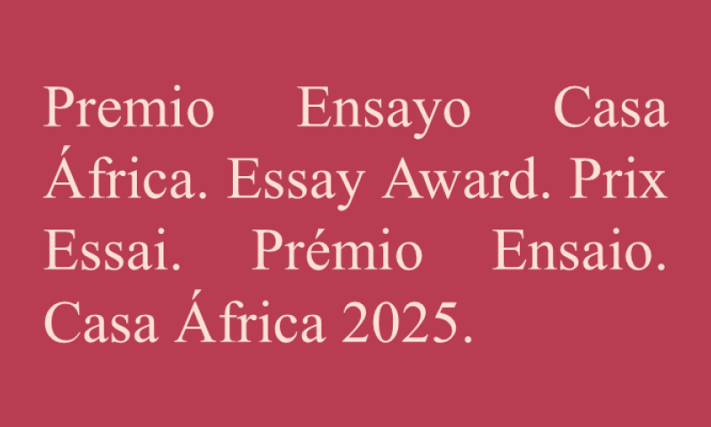 16ª Convocatoria de los Premios de Ensayo Casa África