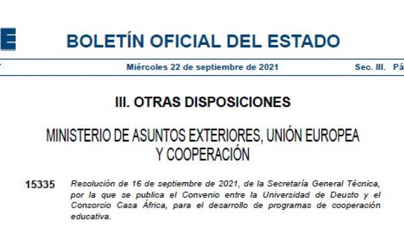 Convenio entre la Universidad de Deusto y el Consorcio Casa África