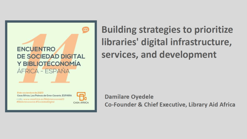 Presentación de Damilare Oyedele en el 14º Encuentro de Sociedad Digital y Biblioteconomía