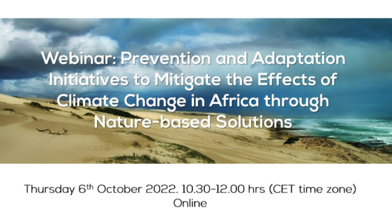 Schedule for the webinar about initiatives to mitigate the effects of climate change in Africa through Nature-based Solutions (NbS)