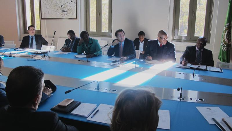 Luis Padrón, en la reunión del Grupo de Embajadores Africanos en Madrid