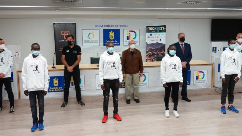 Atletas keniatas en la TransGranCanaria 2021_Rueda de Prensa