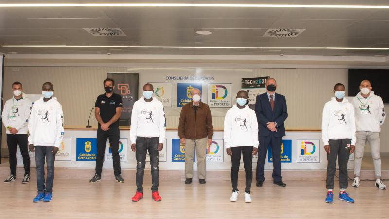 Atletas keniatas en la TransGranCanaria 2021_Rueda de Prensa