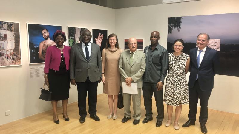 La embajadora de Mozambique Maria Manuela dos Santos Lucas, el Decano de los embajadores africanos en España, el embajador de Gabón, D. Patrick-Arthur Moukala, Elena Pita, Directora de la Fundación Biodiversidad; José Segura Clavell, Muhammad Adam,...