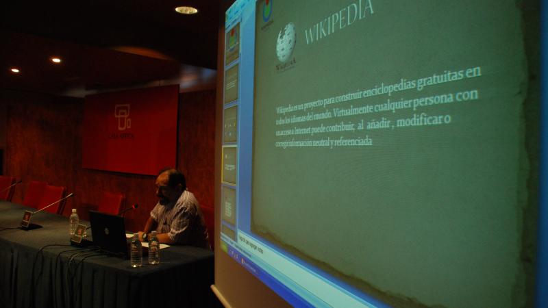 3. Taller Wikiáfrica en el Auditorio Nelson Mandela de Casa África, dirigido por Marcos Tallés -Secretario de Wikimedia en España-