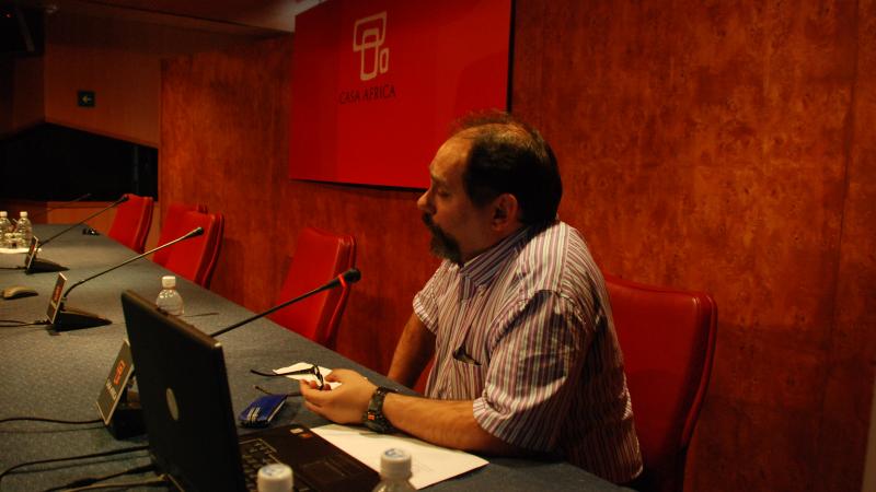 5. Taller Wikiáfrica en el Auditorio Nelson Mandela de Casa África, dirigido por Marcos Tallés -Secretario de Wikimedia en España-