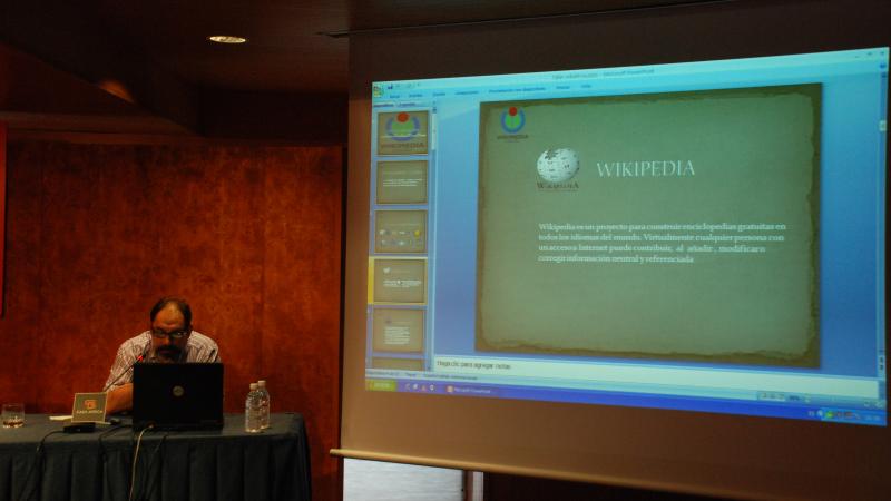 8. Taller Wikiáfrica en el Auditorio Nelson Mandela de Casa África, dirigido por Marcos Tallés -Secretario de Wikimedia en España-