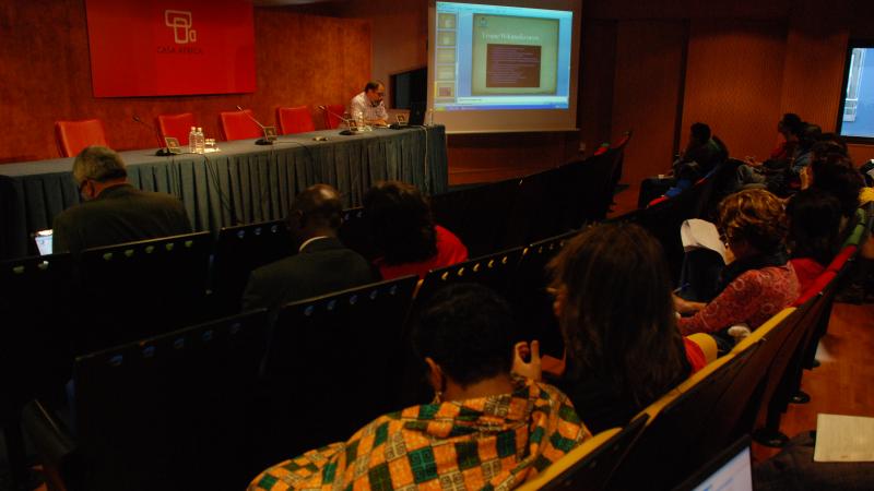 14. Taller Wikiáfrica en el Auditorio Nelson Mandela de Casa África, dirigido por Marcos Tallés -Secretario de Wikimedia en España-